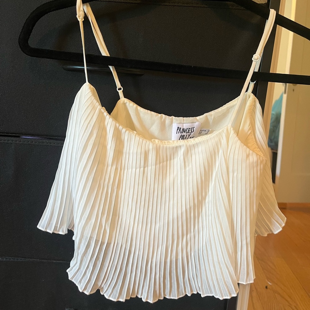 Princess Polly White Flutter Sleeve Camisole